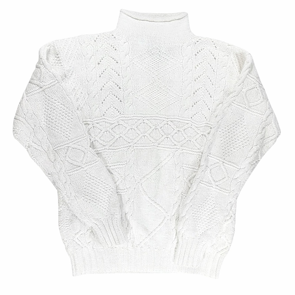 Vintage Ralph Lauren Hand Knit Cable Turtleneck Vintage Quiet Luxury Size L